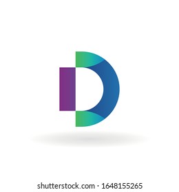 letter d logo design color template