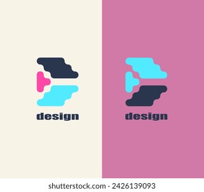 Letter D logo design. Colorful letter D logo design.