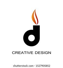 Letter d logo, with the design of the letter d combination with fire. modern vector logo.


