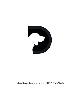 Letter D logo design in combination with dogs. vector illustration.