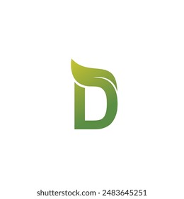The letter D logo design is combined with the leaf logo.