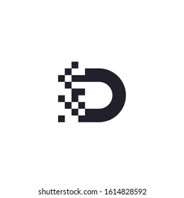 Letter D logo design concept technology.