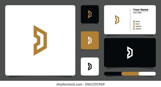 Letter d Logo Design mit kreativem Konzept und Visitenkarte. Premium Vektorgrafik