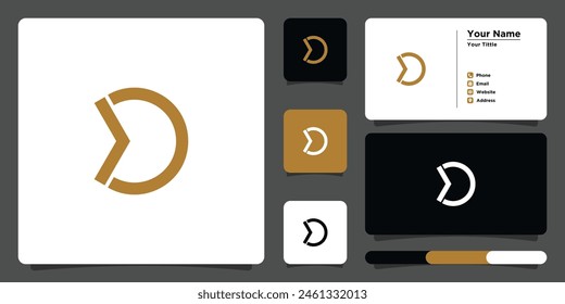 Diseño de logotipo de letra d con concepto creativo y tarjeta de visita. Vector Premium