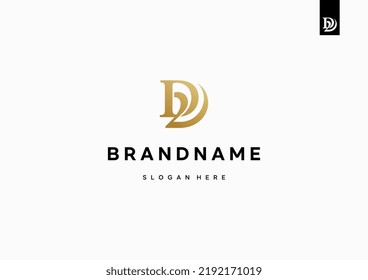Letter D logo design, D2 monogram logo design minimal creative modern