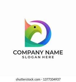 Letter D logo design with Dove Bird concept for Business Company . Abstract letter logo Design Template