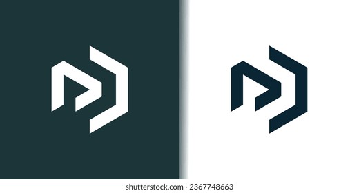 Elemento de diseño del logotipo de la letra D vector con concepto moderno