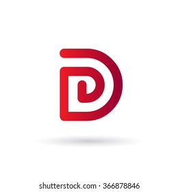 Letter D logo, design element, icon