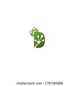 Letter D logo design frog footprints concept icon illustration