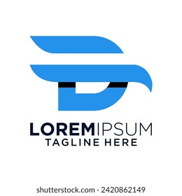 letter d logo design graphic template