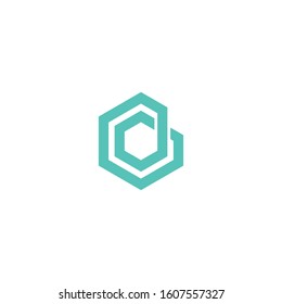 Letter D logo design hexagon shape.