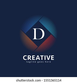 letter d logo design, icon design template elements