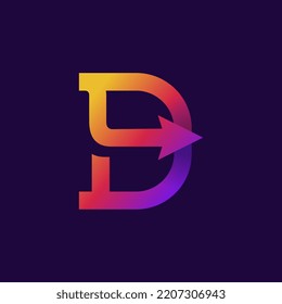 Letter d logo design icon template