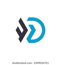 Icono de diseño del logotipo de la letra D idea vectorial de elemento para negocios o inicial