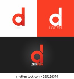 letter D logo design icon set background