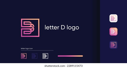 Letter D logo design idea with modern concept