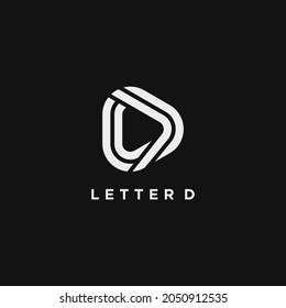 Diseño del logotipo de la letra D. Símbolo monocromático monocromático lineal creativo mínimo. Diseño universal elegante de señalización vectorial. Logotipo de negocio premium. Símbolo gráfico del alfabeto para la identidad empresarial