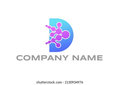 Logo-Design von Buchstabe d, Logo-Design von Link, modernes Internet-Logo-Design