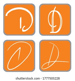 letter D logo design on orange