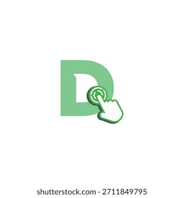 Letter-D-Logo-Design auf Touchscreen-Vektorvorlage