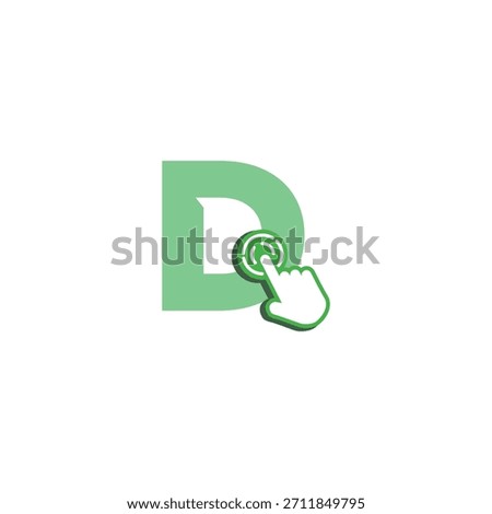 Letter D Logo Design on Touchscreen Vector Template