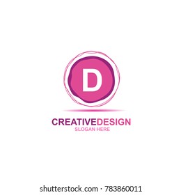 letter d, d logo, d letter design. simple word type logo. suitable for businesses in the field of children and young women. round background that resembles gel for creative design. abstract. vector.