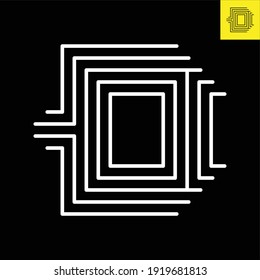 Diseño del logotipo de la letra D en el logotipo del vector Stripes Line Art. Monograma en Eps 8.