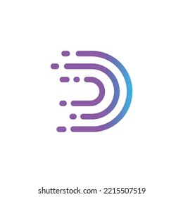 Logo-Design von Letter D im Technologiekonzept