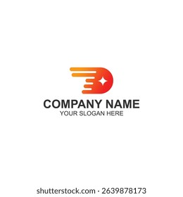 letter d logo design for technology or company with creative vector illustration