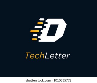 Letter D Logo Design Template With Fast Speed