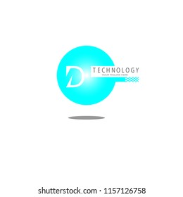 letter D logo design template , future technology vector illustration