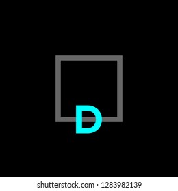 letter D logo design template. creative sign. Universal vector icon. square style - Vector
