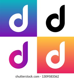 Letter D logo design template element. Minimal unique modern creative trendy business initial based icon logo. Vector illustration. Abstract template. Creative letter.