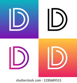 Letter D logo design template element. Minimal unique modern creative trendy business initial based icon logo. Vector illustration. Abstract template. Creative letter.