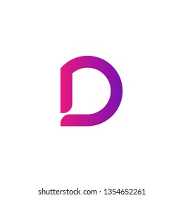 Letter D logo design template element. Minimal unique modern creative trendy business initial based icon logo. Vector illustration. Abstract template. Creative letter.