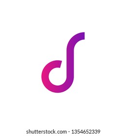 Letter D logo design template element. Minimal unique modern creative trendy business initial based icon logo. Vector illustration. Abstract template. Creative letter.