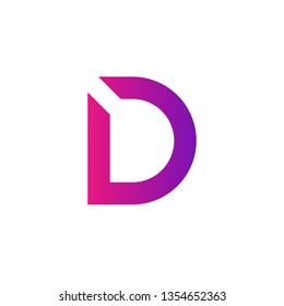 Letter D logo design template element. Minimal unique modern creative trendy business initial based icon logo. Vector illustration. Abstract template. Creative letter.