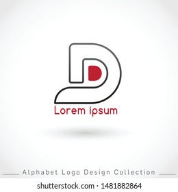 Letter D Logo Design Template isolated on white background : Vector Illustration