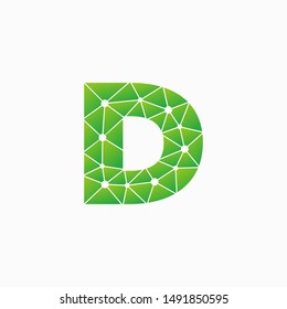 Letter D Logo Design Template. Network Connection Artificial Intelligence Technology. Technology Digital logo with element dot , circuit, line, chip, concept. network icon, connect concept - Vector