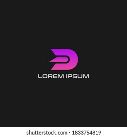 Design-Vorlagen für Buchstaben D-Logo, abstrakte Technologie