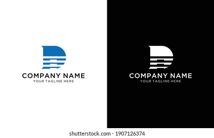Letter D logo design template, Abstract tecnology dot connection vector design