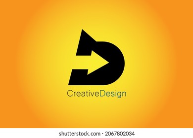 Elementos de la plantilla de diseño de logotipo de carta D.