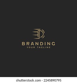 Plantilla de diseño de logotipo de carta D