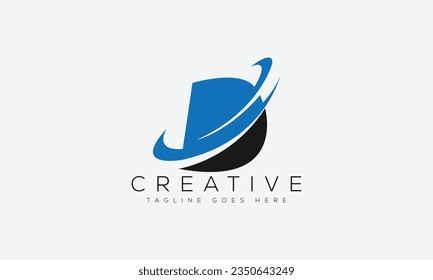 Ilustración vectorial de la plantilla de diseño del logotipo de la letra D.