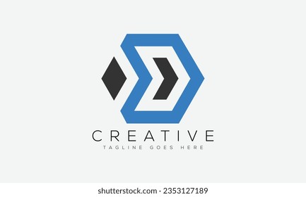 Ilustración vectorial de la plantilla de diseño del logotipo de la letra D.