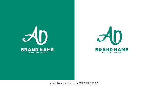 Letter A and D Logo Design Template. Initial Letter ad Logo Design