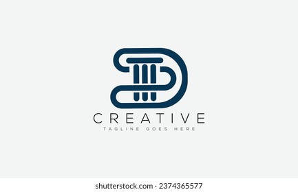 Logo-Design-Vorlage für Letter D, Vektorgrafik