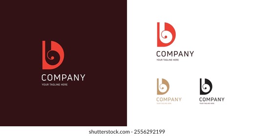 Letter D logo design template. Monogram or symbol with typography. Brand identity template design.