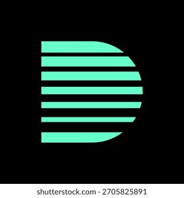 Logotipo de la letra D. Diseño de logo. Elementos de Plantilla. Logotipo abstracto geométrico