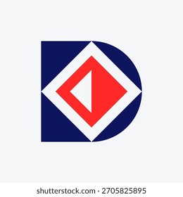Letter D logo. Logo design. Template elements. Geometric abstract logo